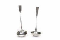 Lot 46 - TWO SCOTTISH PROVINCIAL SILVER TODDY LADLES...