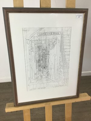 Lot 257 - LADY STAIRS CLOSE, EDINBURGH, A DRAWING BY RICHARD DE MARCO
