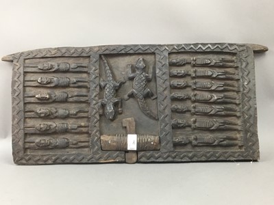 Lot 286 - TWO DECORATIVE CARVED WOODEN PANNELS