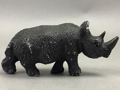 Lot 292 - A LOT OF ANIMAL FIGURES AND A BRASS BELL