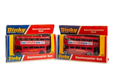 Lot 995A - TWO DINKY 289 ROUTEMASTER BUS MODELS