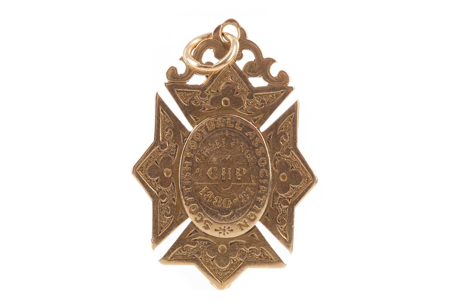 Lot 1568 - RARE AND EARLY - DAVID ALLAN OF QUEEN'S PARK, HIS SCOTTISH CUP WINNERS GOLD MEDAL, 1880-81