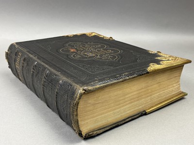 Lot 320 - A VICTORIAN FAMILY BIBLE
