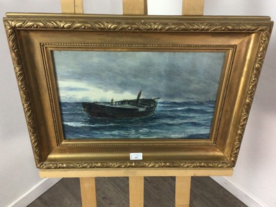Lot 397 - BOATS AT SEA, A WATERCOLOUR BY ANDREW BLACK RSW