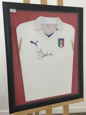 Lot 429 - GIANFRANCO ZOLA SIGNED ITALY AWAY SHIRT