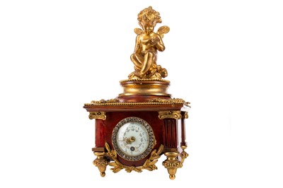 Lot 689 - A LATE 19TH CENTURY FRENCH ORMOLU AND FAUX TORTOISESHELL BOUDOIR TIMEPIECE