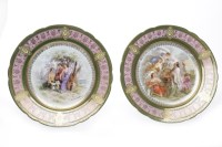 Lot 820 - PAIR OF VIENNA CABINET PLATES the centres...