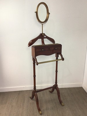Lot 330 - A MAHOGANY VALET STAND AND FLOOR LAMP