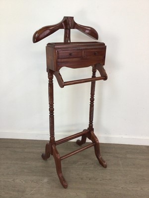 Lot 342 - A MAHOGANY VALET STAND
