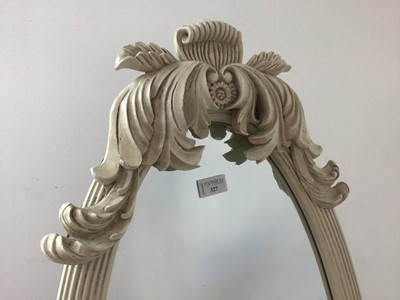 Lot 327 - A WHITE CHEVAL MIRROR