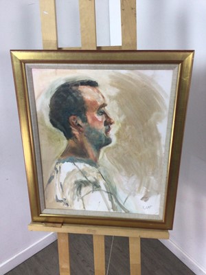 Lot 431 - A LOT OF SEVEN PORTRAIT STUDIES BY NAN BLAIR AND AN EMBROIDERED PICTURE