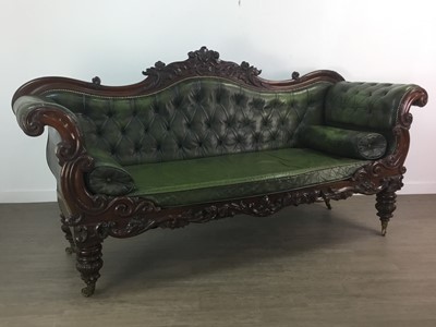 Lot 750A - AN EARLY VICTORIAN MAHOGANY FRAMED SCROLL END SOFA