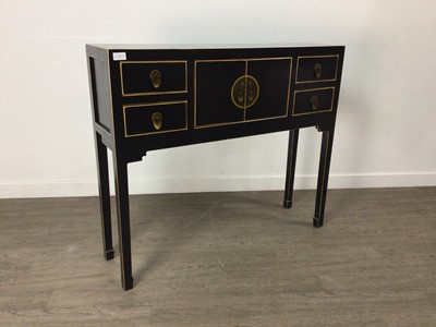 Lot 346 - A PAIR OF CHINESE BLACK PAINTED SIDE CABINETS