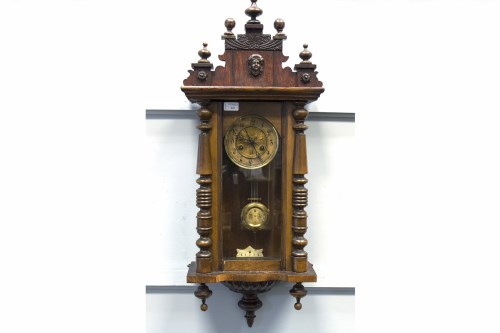 Lot 610 - LATE VICTORIAN CARVED MAHOGANY WALL CLOCK with...