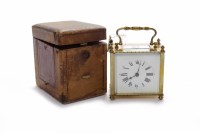 Lot 611 - EARLY 20TH CENTURY BRASS CARRIAGE CLOCK of...