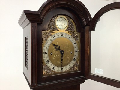 Lot 693 - A MAHOGANY CASED GRANDMOTHER CLOCK