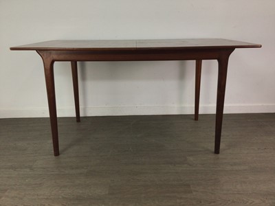 Lot 350 - A MCINTOSH EXTENDING TEAK DINING TABLE AND SIX CHAIRS