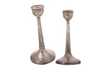 Lot 78 - PAIR OF GEORGE V SILVER CANDLESTICKS