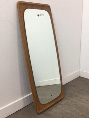 Lot 373 - A TEAK WALL MIRROR AND FOUR OTHER MIRRORS