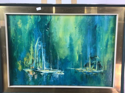 Lot 374 - A MID CENTURY OIL ON BOARD AND TWO OTHERS