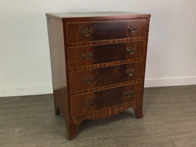 Lot 556 - A MAHOGANY FOUR DRAWER CHEST