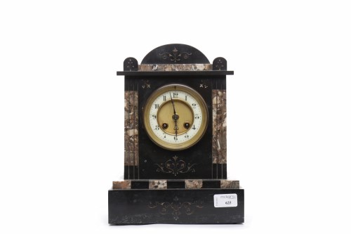 Lot 625 - 19TH CENTURY FRENCH BLACK AND INLAID MARBLE...