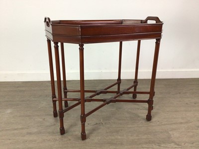 Lot 552 - A MAHOGANY BUTLERS TRAY ON STAND