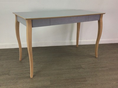 Lot 577 - A GREY PAINTED TABLE