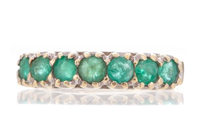 Lot 414 - EMERALD HALF ETERNITY RING