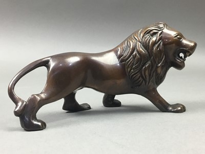 Lot 611 - TWO SHOE LASTS, BRONZED LION, METRONOME AND OTHER ITEMS