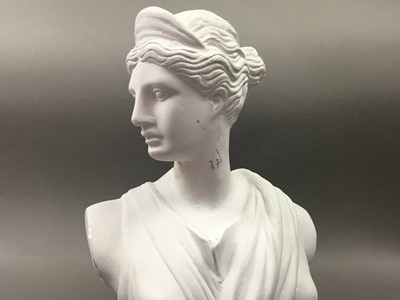 Lot 580 - A MODERN FEMALE BUST AND FOUR OTHER BUSTS