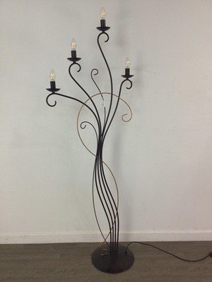 Lot 585 - A METAL FLOOR LAMP AND A STANDARD LAMP