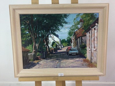 Lot 592 - A WOODLAND PATH, AN OIL BY ROBERT DICKIE CAIRNS