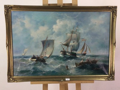 Lot 595 - SAILBOATS AT SEA, SAM MITCHELL