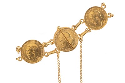 Lot 24 - GEORGE V GOLD HALF SOVEREIGN BRACELET