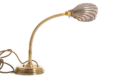 Lot 371 - ART DECO BRASS 'SHELL' DESK LAMP