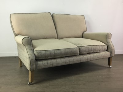 Lot 637 - A MODERN TWO SEAT SETTEE AND MATCHING CHAIR