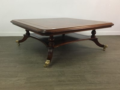 Lot 638 - A LARGE COFFEE TABLE AND ANOTHER