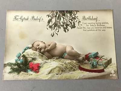 Lot 631 - A COLLECTION OF EARLY 20TH CENTURY POSTCARDS AND A MUSICAL BEAR
