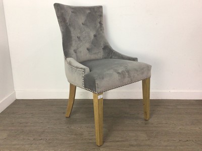 Lot 648 - A GREY VELOUR CHAIR