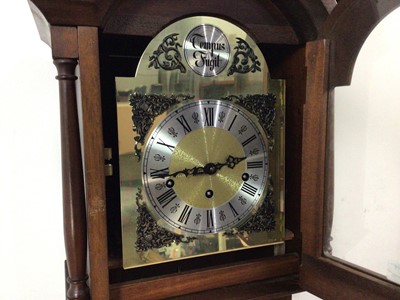 Lot 749 - A 20TH CENTURY TEMPUS FUGIT MAHOGANY LONGCASE CLOCK