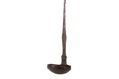 Lot 809a - A FOLK/PRIMITIVE WROUGHT IRON LADLE