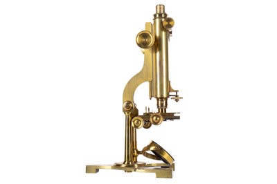 Lot 586 - A 19TH CENTURY BRASS BINOCULAR COMPOUND MICROSCOPE BY JOHN B. DANCER, MANCHESTER