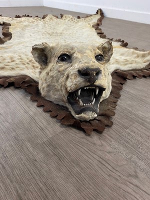 Lot 156 - A TAXIDERMY CHEETAH SKIN RUG BY EDWARD GERRARD & SONS OF 61 COLLEGE PLACE, CAMDEN