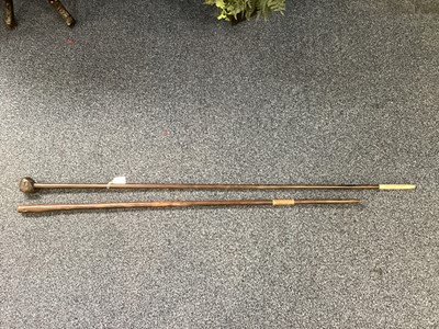 Lot 159 - A SOUTH AFRICAN ZULU OR NGUNI STAFF AND ANOTHER