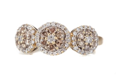 Lot 700 - COGNAC DIAMOND CLUSTER RING