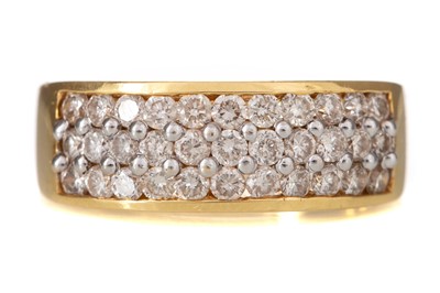 Lot 720 - DIAMOND THREE ROW BAND