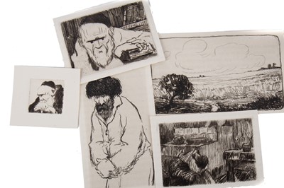 Lot 370 - FOLIO OF MONOCHROME SKETCHES AND LITHOGRAPHS