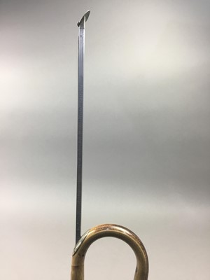 Lot 129 - A HORSE HEIGHT MEASURING WALKING STICK
