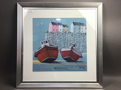 Lot 125 - HARBOUR SCENE, A PRINT BY ALAN PARRY AND ANOTHER PRINT